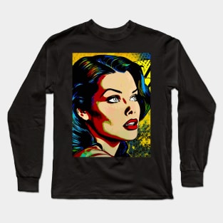 Pop Art Portrait - Retro Glamour Long Sleeve T-Shirt